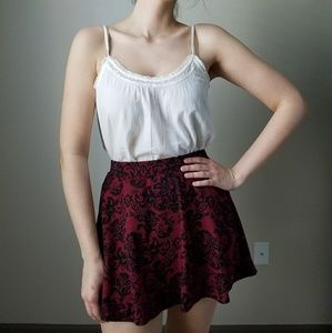 Red Paisley Floral Skirt